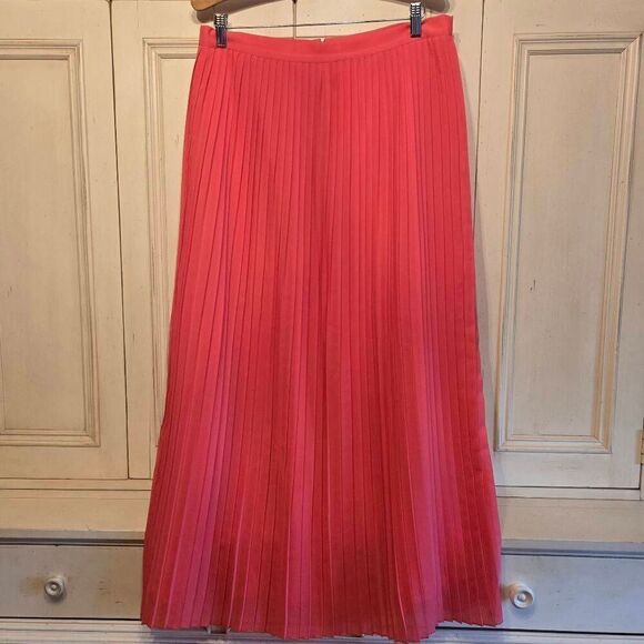J. Crew Pleated Maxi Skirt Coral size 12 - Picture 1 of 8